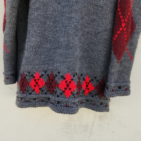 ISABEL MARANT Geena Oversized Argyle WoolAlpaca Blend Cardigan - Picture 6 of 11